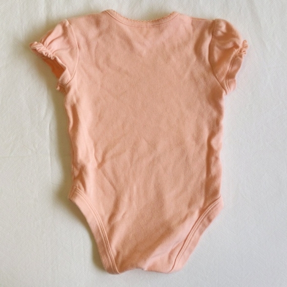 F&F baby basic peach short sleeve bodysuit diaper shirt 3-6 months baby girl - Picture 6 of 6